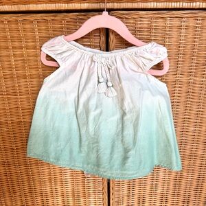 Bonnie Jean Mint Ombre Tank Top with Tassel Ties